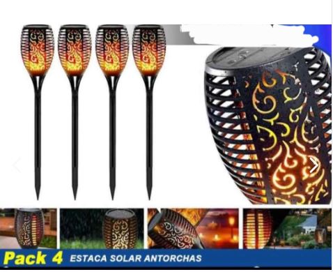 Pack De 4 Antorchas Solar 58cm